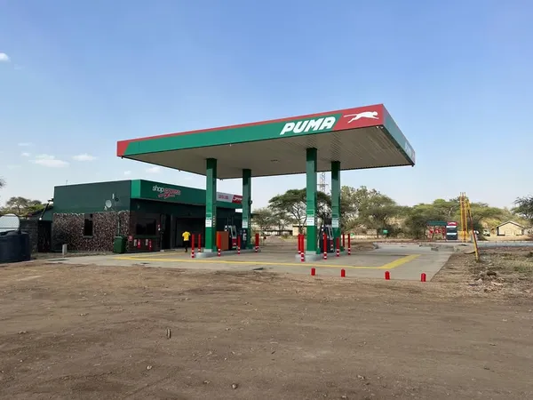 A Manjis Petroleum service station under a Puma canopy
